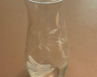 Vintage Turkish Etched Glass Vase