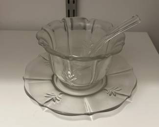 Vintage Manganese Fostoria Baroque Mayonnaise Bowl/Underplate