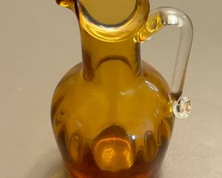 Vintage Small Amber Glass Pitcher