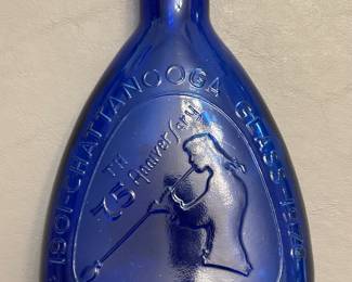 Vintage Chattanooga Glass Cobalt Blue Bicentennial Bottle