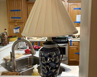 Blue and white vintage lamp
