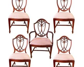 Lot 021   29
Hepplewhite Shield Back Side Chairs, Set