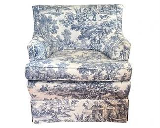 Lot 471   
Vintage Arm Chair Custom Toile Pattern