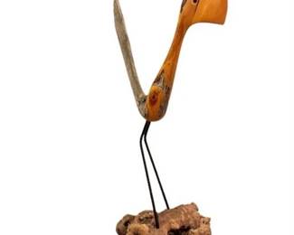 Lot 259-001   
Dave Hughes Hand Carved Wood Bird Sculpture