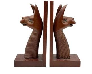 Lot 125  
Vintage Llama Wooden Bookends