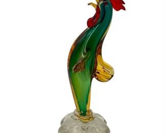Lot 505   
Vintage Murano Hand Blown Art Glass Standing Rooster