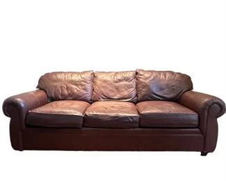Lot 401   
The Henredon Leather Sofa Company Brown Leather Sofa