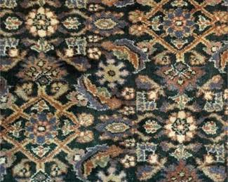Lot 004 
Indian Herati "Katmurt" Wool Rug, Dark Green Base Color