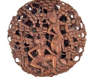 Lot 024- 222  
Balinese Dimensional Wood Carved Wall Sculpture