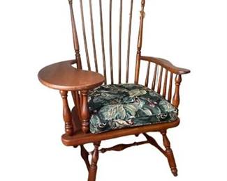 Lot 750   
Colonial Style Maple Windsor Writing Chair