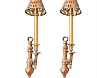 Lot 015   
Baldwin Brass Wall Mount Candle Sconces, Pair