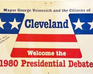 Lot 287  
Signed 9/03 Mayor George Voinovich 1980 Presidential Debate Poster