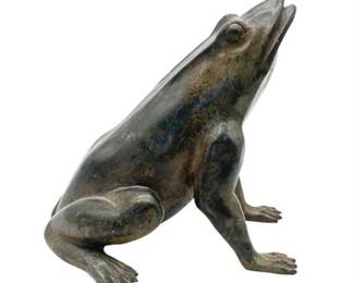 Lot 095  
Vintage Bronze Frog Sculpture, Unsigned
