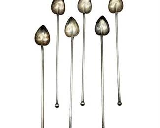 Lot 112   
Sterling Silver Drink Stirrers/Straw, Set of Six