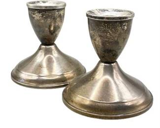 Lot 033  
Sterling Silver Weighted Candlesticks