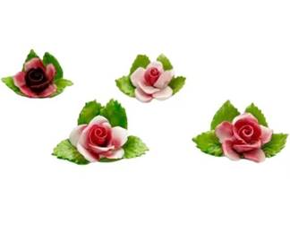 Lot 444   
Royal Adderley Porcelain Floral Place-Card Holders (4ct)