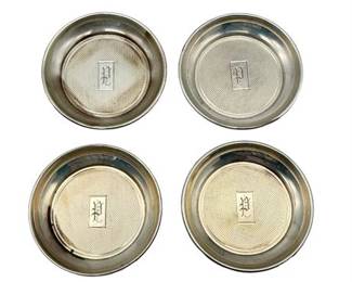 Lot 118  
Sterling Silver Drink Coasters, Monogrammed "P"