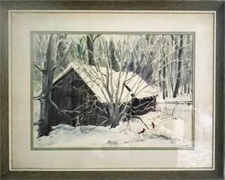 Lot 755   
Jean H Grastorf AWS Winter Scene Watercolor on Paper
