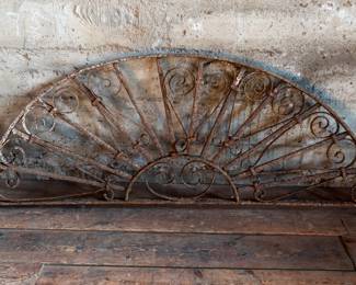 French iron arch or transom, circa 19th century. Hand forged architectural element part of an entrance door top.