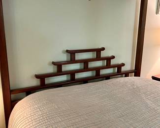 Thomasville Asian inspired queen size bed only 1 of 8 built