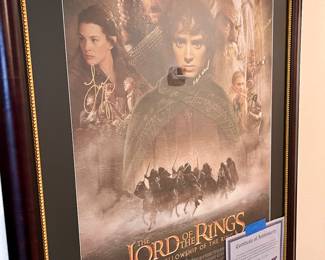 Lord of the Rings Movie Poster signed by cast with COA 