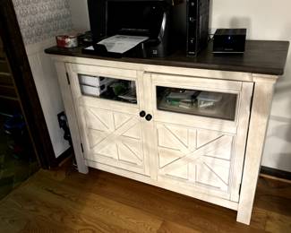 Antique-look cabinet- a solid piece (printer not for sale)