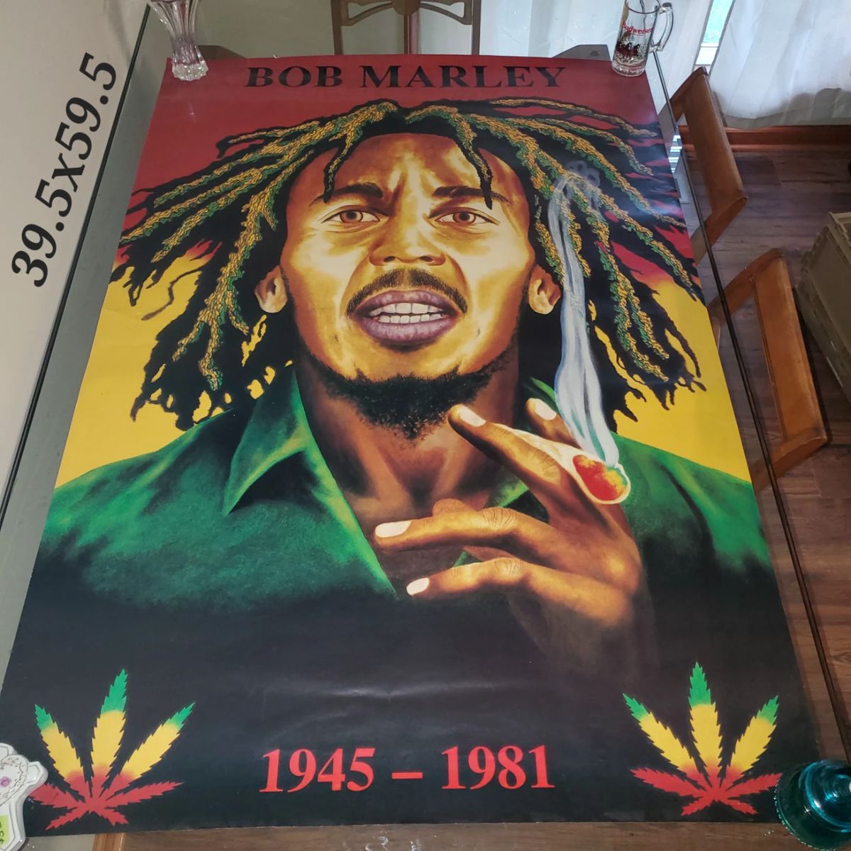 Rare Large 30.5x 59.5in Bob Marley poster.