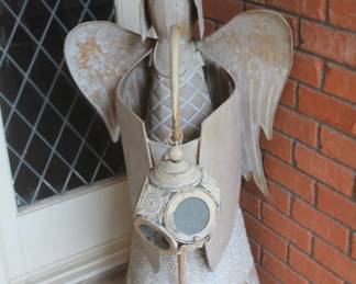 Metal angel sculpture