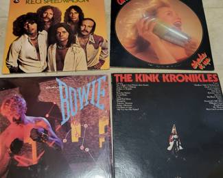 Bowie and Kinks vinyl records. (lots more not pictured).