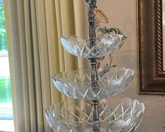 three-tiered serving dish 
