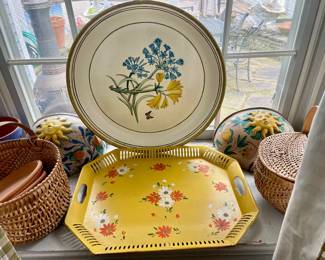 vintage serving trays 