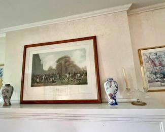 equestrian art / vases / Art Deco candlestick holders / botanical art 