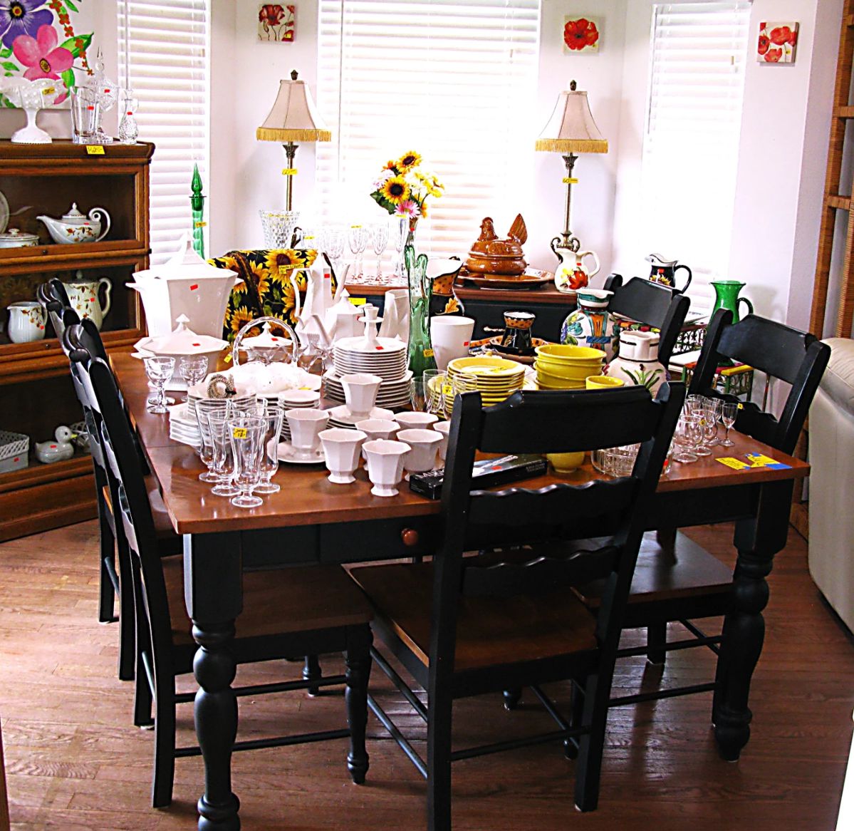 Malaysia Solid Wood Dining Table - 6 Chairs with Drawers on each end 