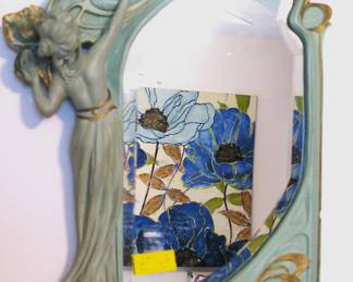 Stunning Art Nouveau Chalk Medium Size Mirror