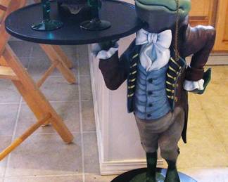 Frog Butler With Side Table Drink Tray