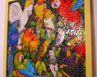 Large Parrot Vibrant Framed Puzzle
