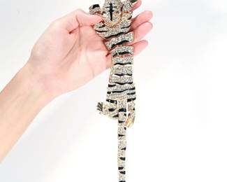 Long Crystal Rhinestone Brooch