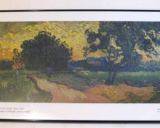 Landscape at Twilight  Framed Museum Poster Vincent Van Gogh