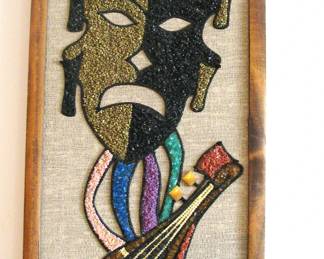 Midcentury Pebble Art Tragedy1960s  Drama Mask