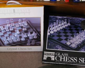New in box Glass Crystal Large Chess Sets