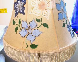 Vintage Floral Wood Floor Lamp Table