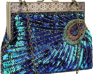 Peacock Sequin Purse