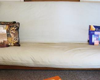 Mission-style Solid Wood Futon Glide open Queen Bed