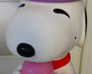 Vintage Snoopy and Woodstock Vinyl Cookie Jar