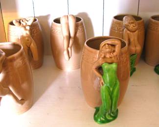 6 Nude Woman Vintage 1950's  Mug Set Japan