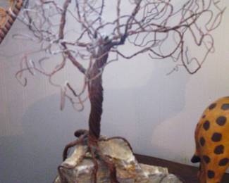 Twisted Copper Windblown Tree in Stone