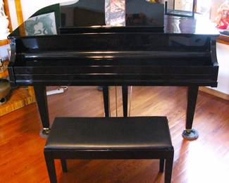 Kimball La - Petite Ebony Baby Grand Piano - Serviced Every Year in Pristine Condition