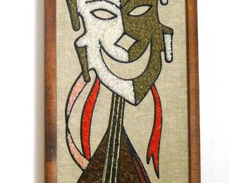 Mid Century1960s Mosaic Pebble  Art Theater Mask