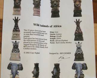 Wild Animals of Africa Ben Homer Chess Set