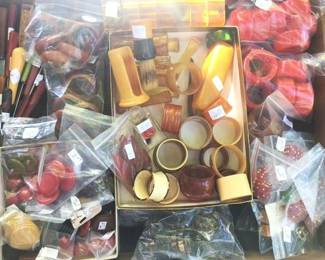Several showcases are full of antique Bakelite treasures